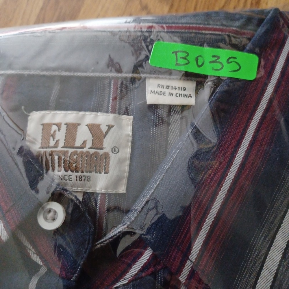 Ely Cattleman Men's Navy Western Plaid Pearl Snap Cowboy Shirt Size XL - Picture 10 of 10